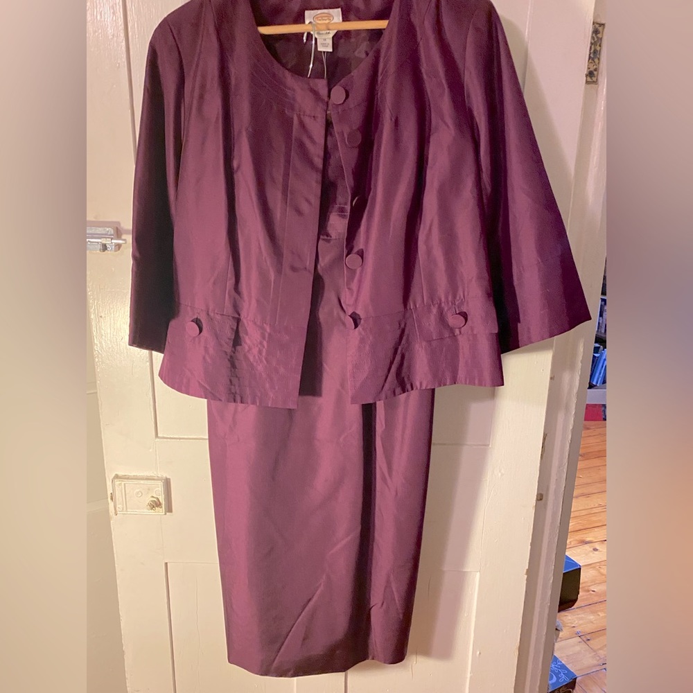 100% silk strapless dress with jacket